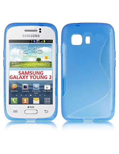 CUSTODIA GEL TPU SILICONE DOUBLE per SAMSUNG G130 GALAXY YOUNG 2 COLORE BLU