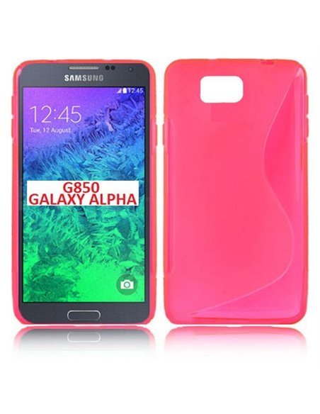 CUSTODIA GEL TPU SILICONE DOUBLE per SAMSUNG G850 GALAXY ALPHA COLORE ROSA