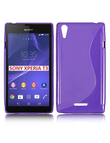 CUSTODIA GEL TPU SILICONE DOUBLE per SONY XPERIA T3 D5102, D5103, D5106 COLORE VIOLA