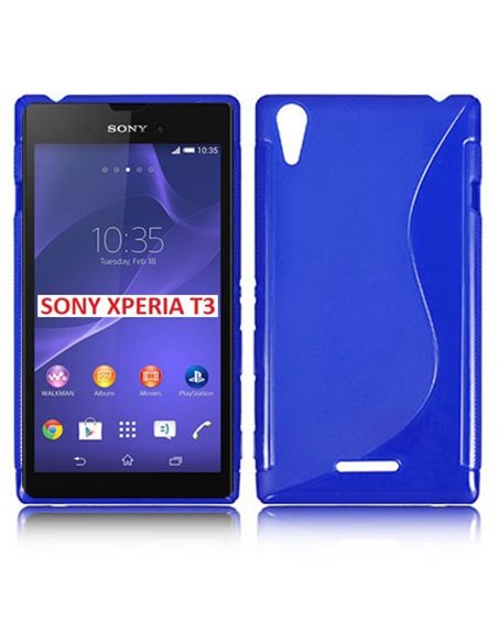 CUSTODIA GEL TPU SILICONE DOUBLE per SONY XPERIA T3 D5102, D5103, D5106 COLORE BLU