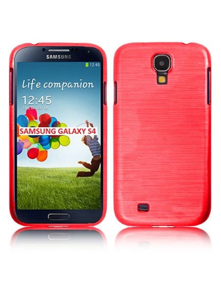 CUSTODIA TPU SILICONE per SAMSUNG I9500 GALAXY S4 COLORE ROSSO EFFETTO METALLICO